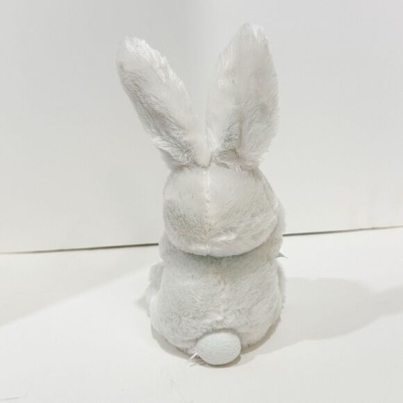 11” White Easter Bunny w Blue and White Poka Dot Ears /bow - NWOT - Picture 3 of 15